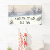 Bruiloft Receptie Banner Winter Blauw en Wit (Insitu)
