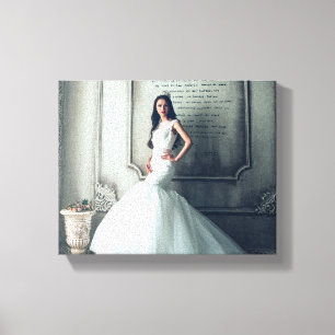 Bruiloft Receptie Bruids Portret Display Keepsake Canvas Afdruk