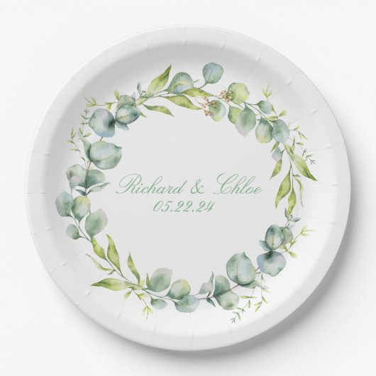 Bruiloft Receptie Papier Bord Rustiek Botanisch (Voorkant)