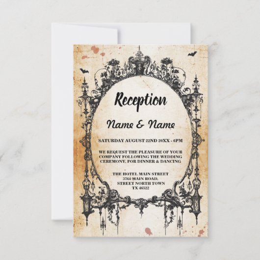 Bruiloft Reception Cards Landelijke Stijl Gotische Kaart (Voorkant)