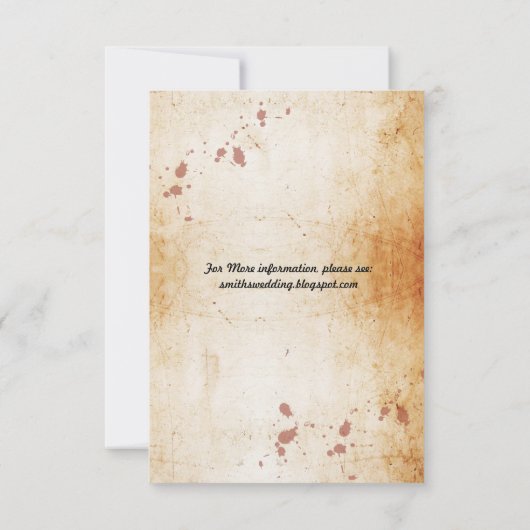 Bruiloft Reception Cards Landelijke Stijl Gotische Kaart (Achterkant)