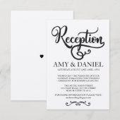 Bruiloft Reception Kaarten Elegante Script (Voorkant / Achterkant)