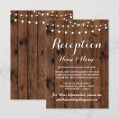 Bruiloft Reception Kaarten Houten Lichten (Voorkant / Achterkant)