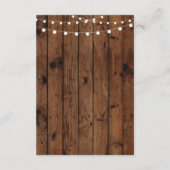 Bruiloft Reception Kaarten Houten Lichten (Achterkant)