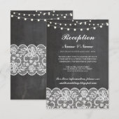 Bruiloft Reception Kaarten Krijt Kant Lights (Voorkant / Achterkant)