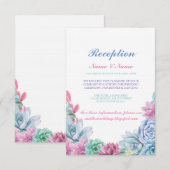 Bruiloft Reception Kaarten Pastels Succulenten (Voorkant / Achterkant)