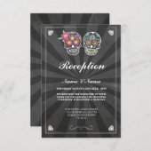 Bruiloft Reception Kaarten Suiker Skull (Voorkant / Achterkant)
