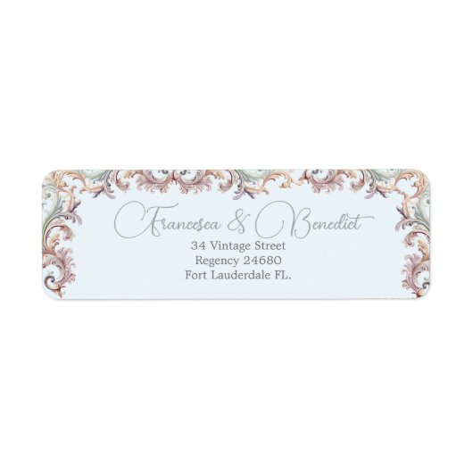 Bruiloft Regency thema Etiket (Voorkant)