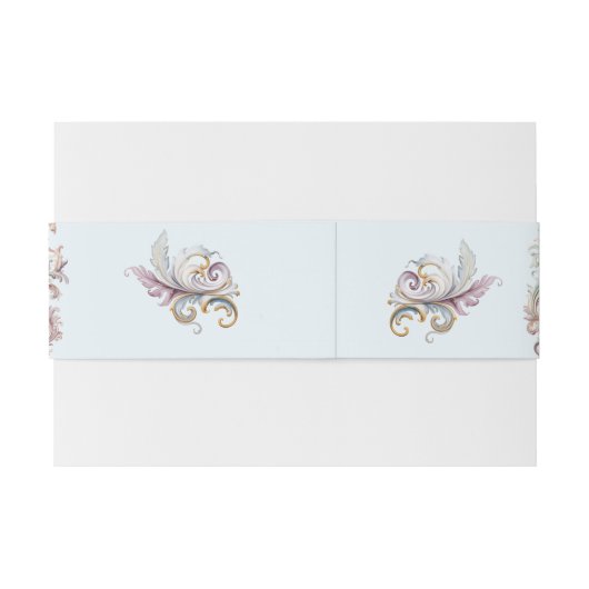 Bruiloft Regency  thema Monogram Crest Uitnodigingen Wikkel (Achterkant Voorbeeld)