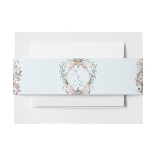 Bruiloft Regency  thema Monogram Crest Uitnodigingen Wikkel (Voorkant Voorbeeld)