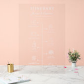 Bruiloft Reisschema Party Programma Zwart Wit Chic Acryl Bord (Huwelijk)