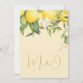 Bruiloft repetitie diner Citrus zomer modern Kaart (Achterkant)