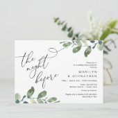 Bruiloft repetitie diner, Eucalyptus groen Kaart (Staand voorkant)