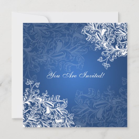 Bruiloft repetitie diner  wervelt blauw kaart (Achterkant)