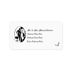 bruiloft retour adres label
