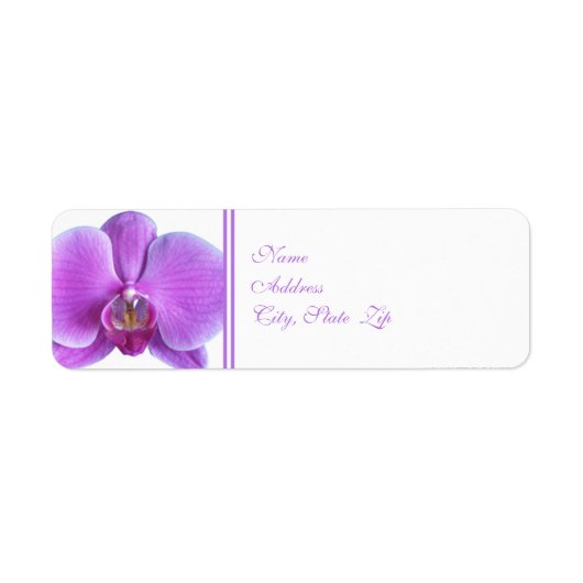 Bruiloft retour adres label — bruiloft orchidee (Voorkant)