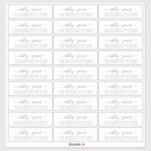 Bruiloft retour adreslabels 4.45 x 1.45 inch 27x sticker