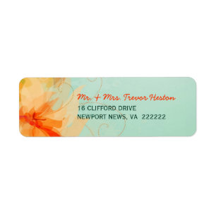 Bruiloft retour adreslabels - Abstracte bloemen Etiket