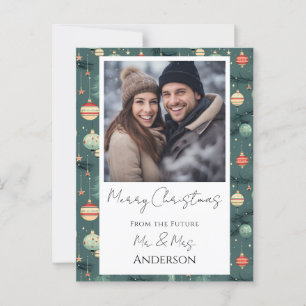 Bruiloft Retro Kerst Save the Date Briefkaart