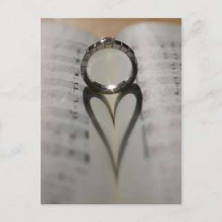 Bruiloft Ring Hart Schaduw Briefkaart