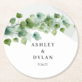 bruiloft ronde kartonnen onderzetter (Voorkant)