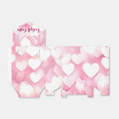 Bruiloft Roze en Witte Bokeh Harten Bedankdoosjes (Uitgevouwen)