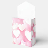 Bruiloft Roze en Witte Bokeh Harten Bedankdoosjes (Geopend)