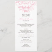 Bruiloft Roze Grijs Bloemen Pioen Bruiloft Diner Menu (Voorkant)