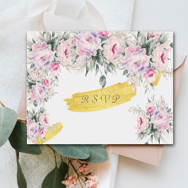 Bruiloft Roze Pioenrozen Reactiekaarten