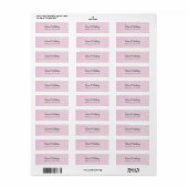 Bruiloft Roze Professioneel Creatief Elegant Plain Etiket (Full Sheet)