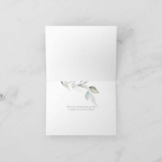 Bruiloft | Roze Rose Eucalyptus Foliage Hartelijk Bedankkaart (Binnen)