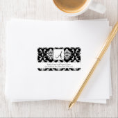 Bruiloft RSVP Adresetiketten Damask Monogram Etiket (Insitu)