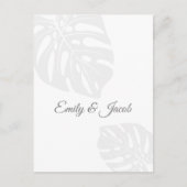 Bruiloft RSVP Briefkaart, Palm Leaf Tropical Beach Briefkaart (Voorkant)