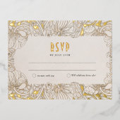 Bruiloft RSVP invoegen Victoriaans Pimpernel Folie Uitnodiging Briefkaart (Voorkant)