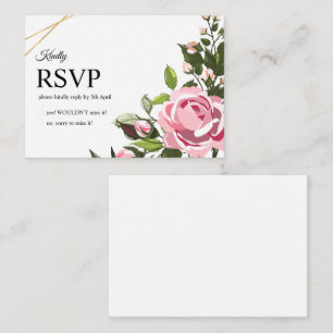 Bruiloft RSVP kaart Bloemige Groene Bruiloft RSVP Notitiekaartje