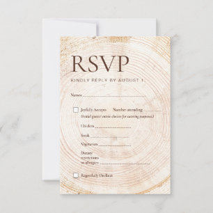 Bruiloft RSVP kaart maaltijdkeuze bos & land