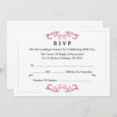 Bruiloft RSVP kaart met bloemen (Voorkant / Achterkant)