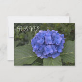 Bruiloft RSVP Kaarten Blue Hydrangea Bloemen Kaartje (Voorkant)