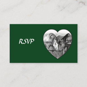 BRUILOFT RSVP KAARTEN: PAARDEN in POTLOOD: HART Informatiekaartje