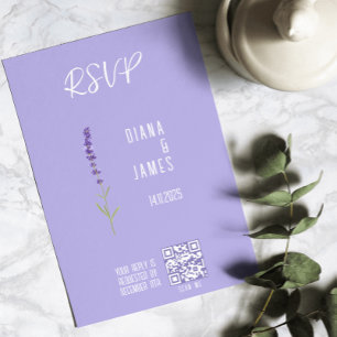 Bruiloft RSVP Lavendel stijl Platte Kaart