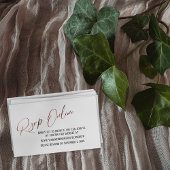 Bruiloft RSVP Online Roos Goud Elegant Handschrift Informatiekaartje