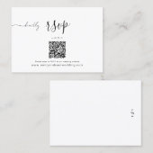 Bruiloft RSVP Pack | QR-code minimalistisch wit Visitekaartje (Voorkant / Achterkant)