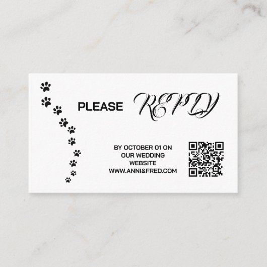 Bruiloft RSVP | QR Code Minimalist Clean Simple En Informatiekaartje (Voorkant)