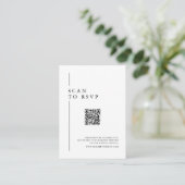Bruiloft RSVP QR Code Minimalist Clean Simple Informatiekaartje (Staand voorkant)
