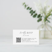 Bruiloft RSVP QR Code Modern Eenvoudige Behuizing  Informatiekaartje (Staand voorkant)
