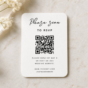 Bruiloft RSVP   QR Code Modern Minimalistisch Eenv Informatiekaartje