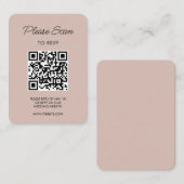 Bruiloft RSVP, QR Code Modern Minimalistisch Eenvo Informatiekaartje (Voorkant / Achterkant)