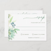 Bruiloft RSVP Succulente Cactus Waterverf (Voorkant / Achterkant)