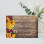 Bruiloft Rustieke Herfst Bloemen Details Kaart (Staand voorkant)