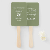 Bruiloft Sage Groene Ceremonie Fans Handwaaier (Voorkant en achterkant)